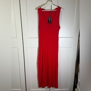 Red Sleeveless Maxi Dress